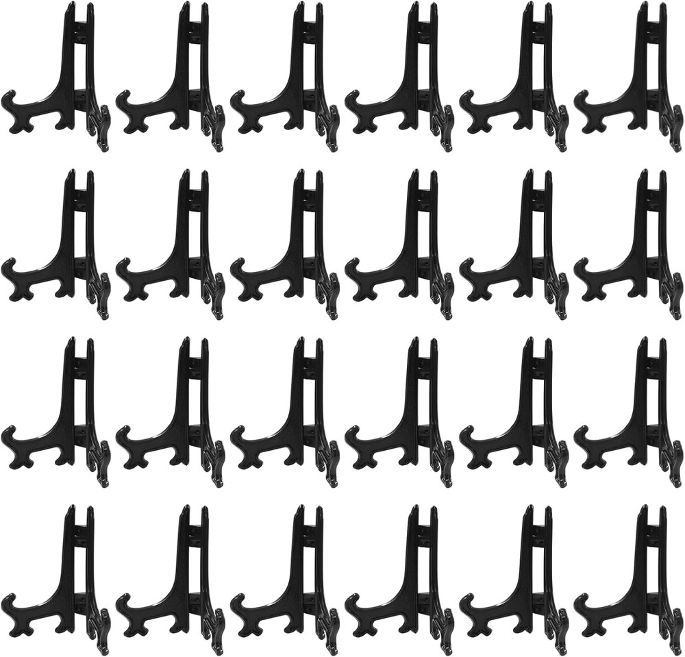 24 Pack Plastic Easel Plate, Display Stands Picture Frame Holder, Mini Easel for