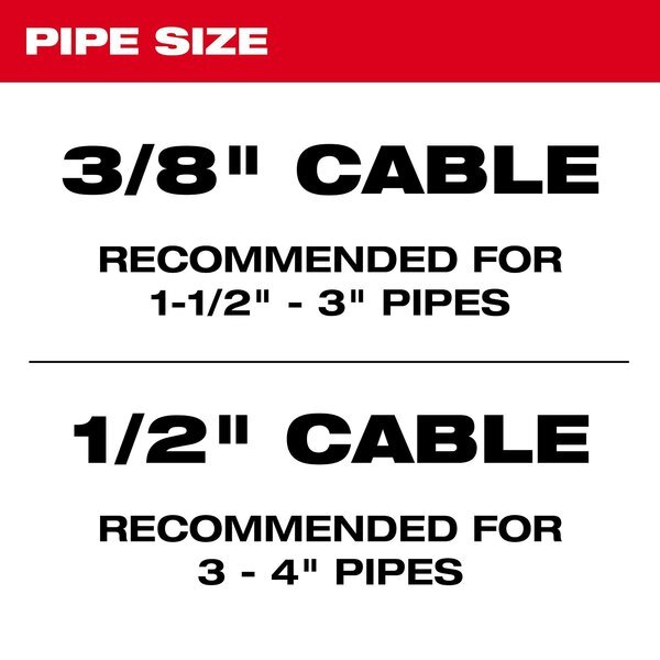 Milwaukee Tool 48-53-2776 3/8 In. X 75 Ft. Inner Core Drum Cable