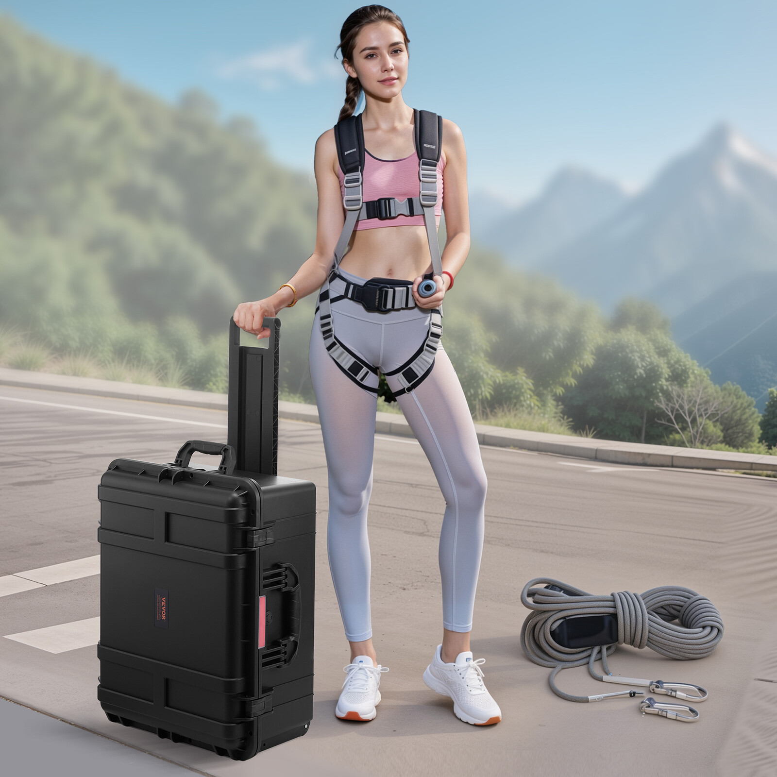 3.5 Cu.ft Weatherproof Hard Case with Rolling Wheels, Black