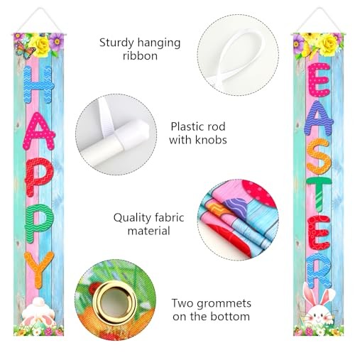 Easter Decorations Easter Decor Happy Easter Porch Sign Banner Easter Eggs