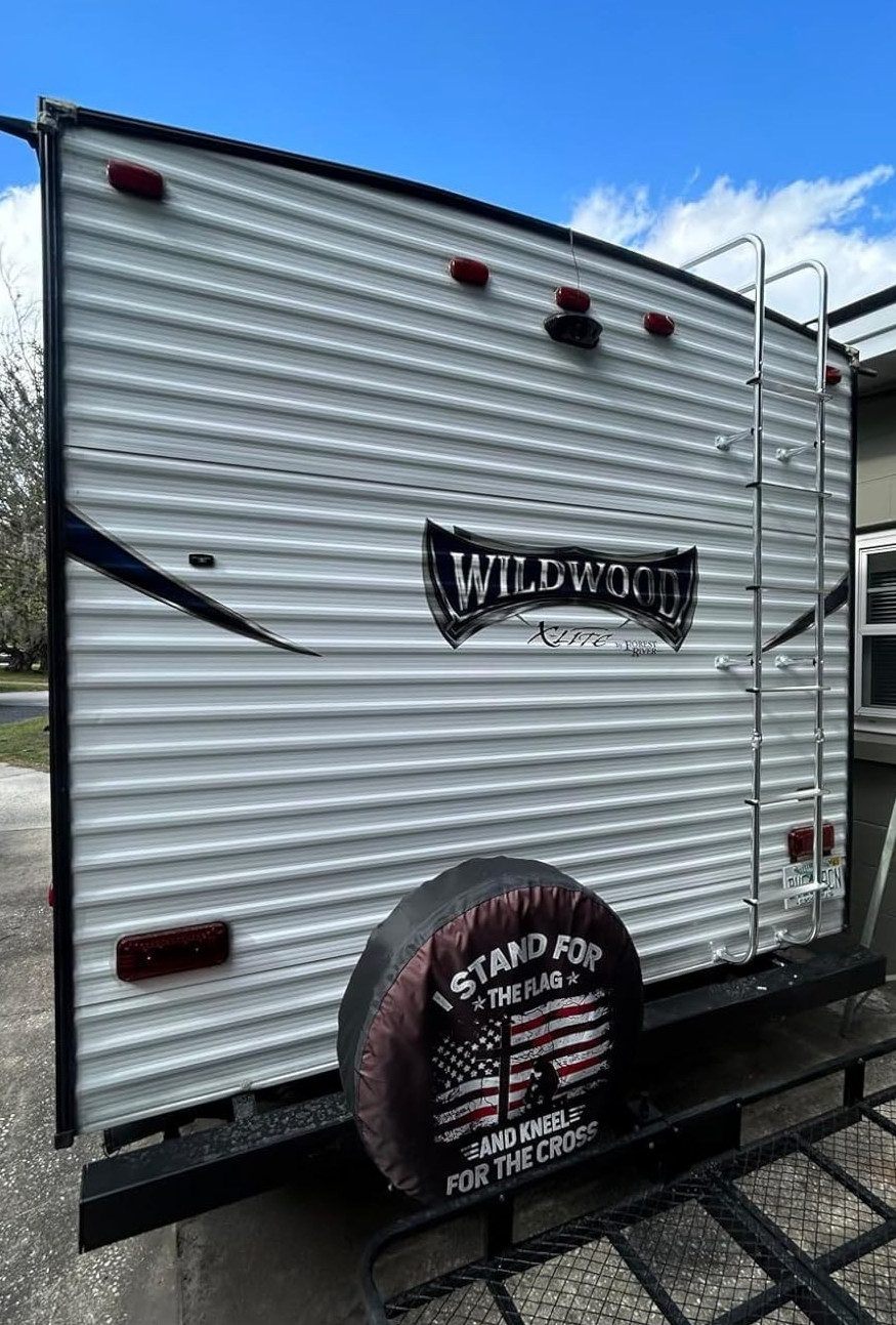 Exterior RV Ladder 7.6FT-8.4FT Travel Trailer Aluminum Black Camper Ladder