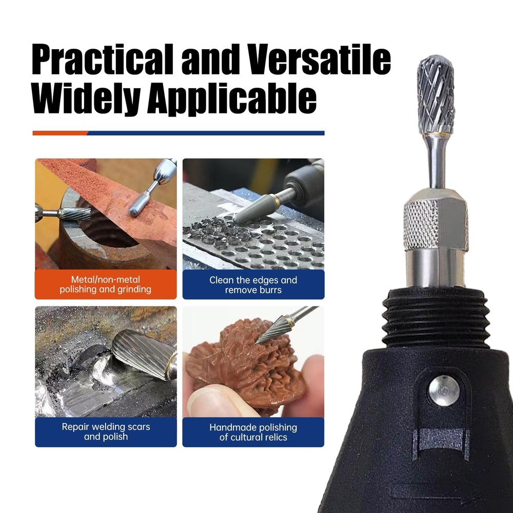 10Pcs Carbide Burr Bits Set Compatible with Dremel 1/8", Rotary Tool Bits wit...