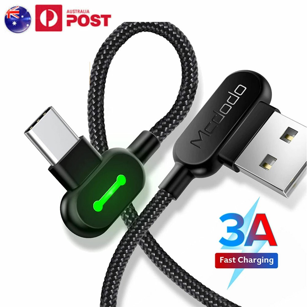 Mcdodo USB Type-C Charger Cable Fast Charging 90 Degree Right Angle Data Cord