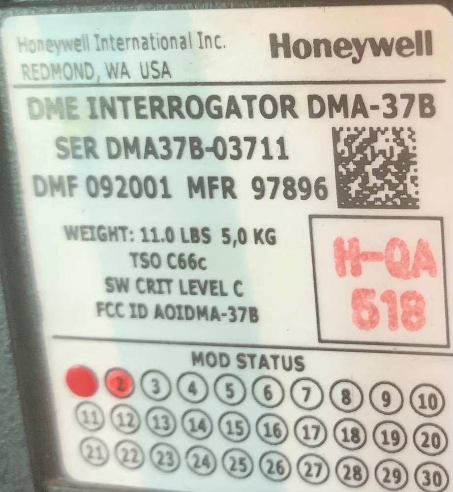 DME Interrogator DMA37B 066-50013-0101 Removed Working