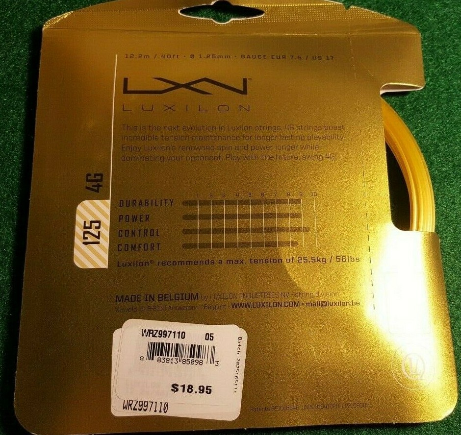 NEW LUXILON 4G 125 TENNIS STRING!!!