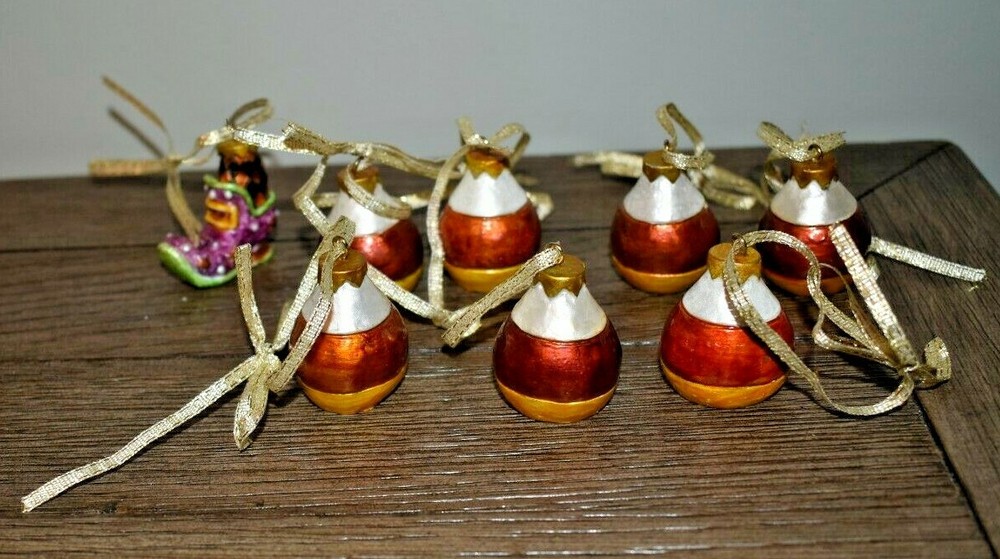 Halloween candy corn Hallmark Ornaments 1 witch boot 8 total