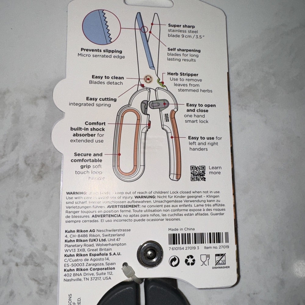 Kuhn Rikon Pro Kitchen Scissors Plus New