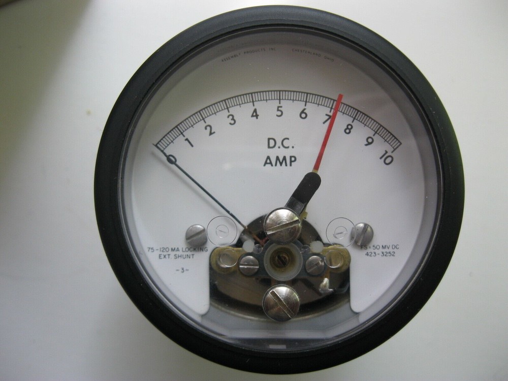 VINTAGE API SHIELDED 0-10 DC AMP VARIABLE LOCKING POINTER PANEL METER GAUGE NOS