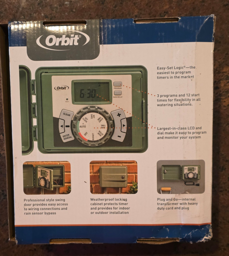 Orbit 57896 6 Station Easy-Set Logic Sprinkler Controller Outdoor Timer