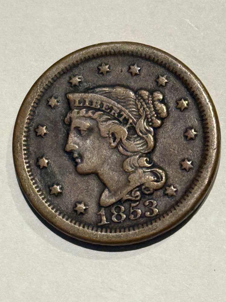 1853 Braided Hair US Large Cent
