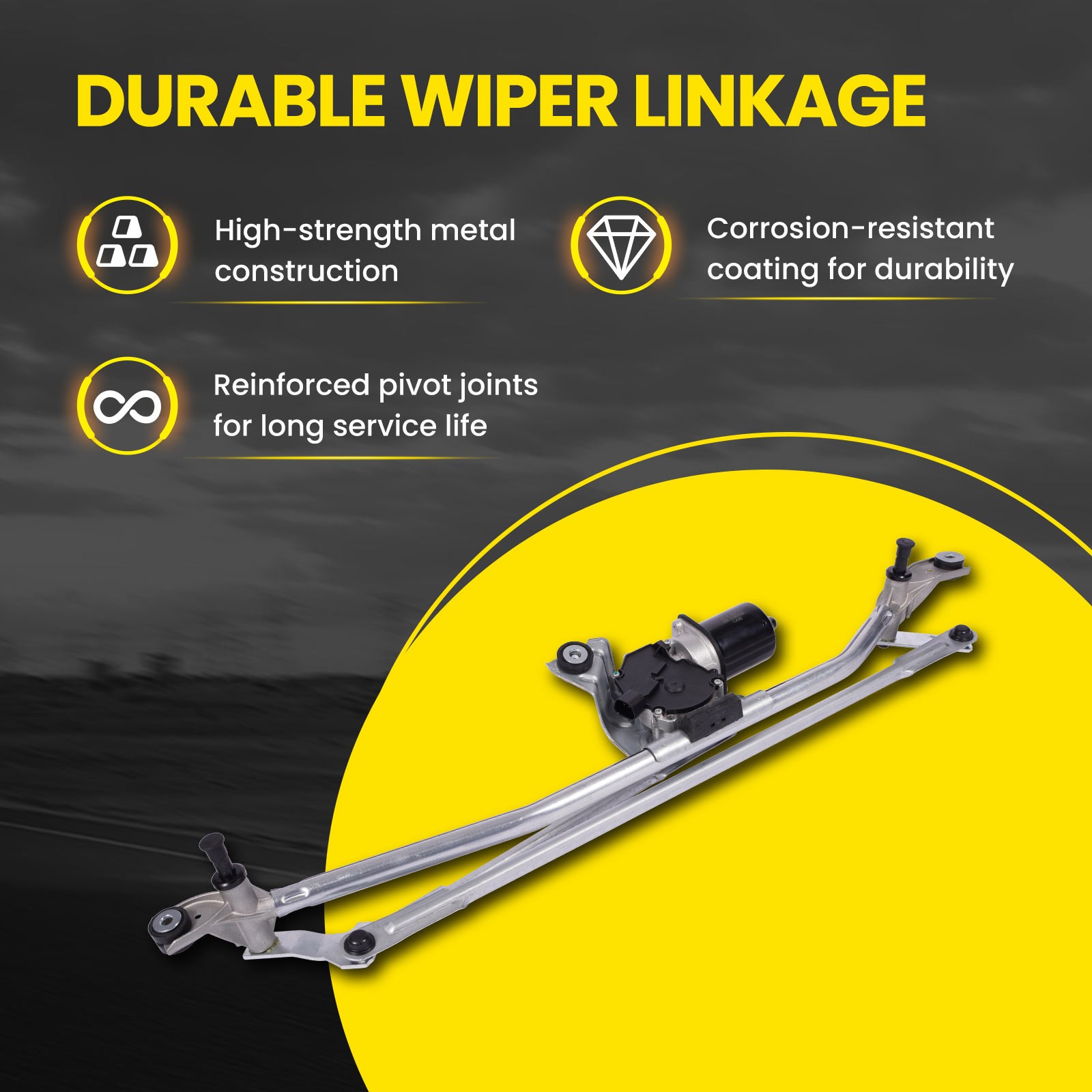 Front Wiper Linkage & Motor Assembly for Cadillac Chevrolet Silverado GMC Sierra