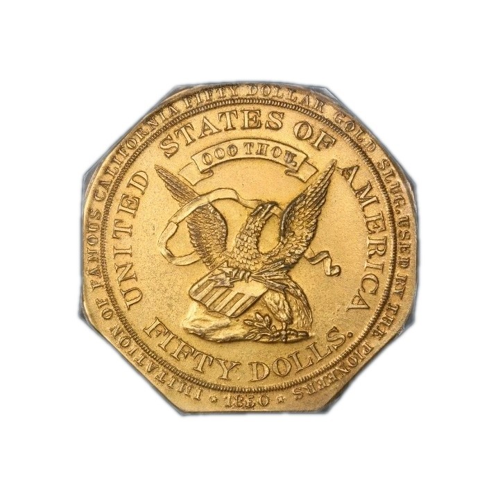 HK-505 California Statehood Territorial Gold Gilt Slug 1850/1950 PCGS MS-65
