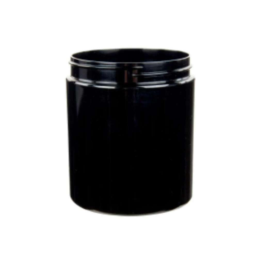 8oz Black PET Single Wall Plastic Jars