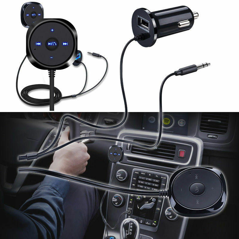 Aux to Bluetooth 5.1 Adapter 3.5mm Bluetooth Receiver Microphone for Car