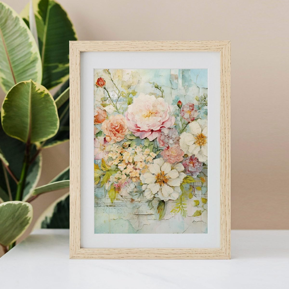 24 Sheets Floral Scrapbook Paper Pads 6X6 Single-Sided Flowers Pattern Decorativ