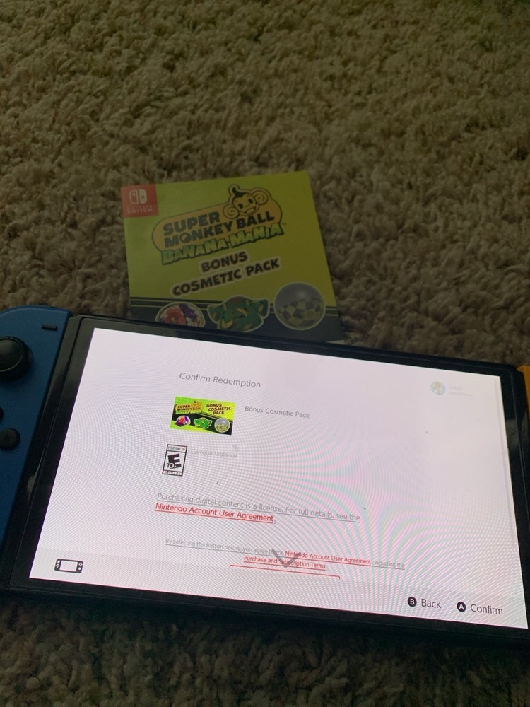 CODE ONLY! Super Monkey Ball Banana Mania Cosmetic Pack NINTENDO SWITCH DLC CODE