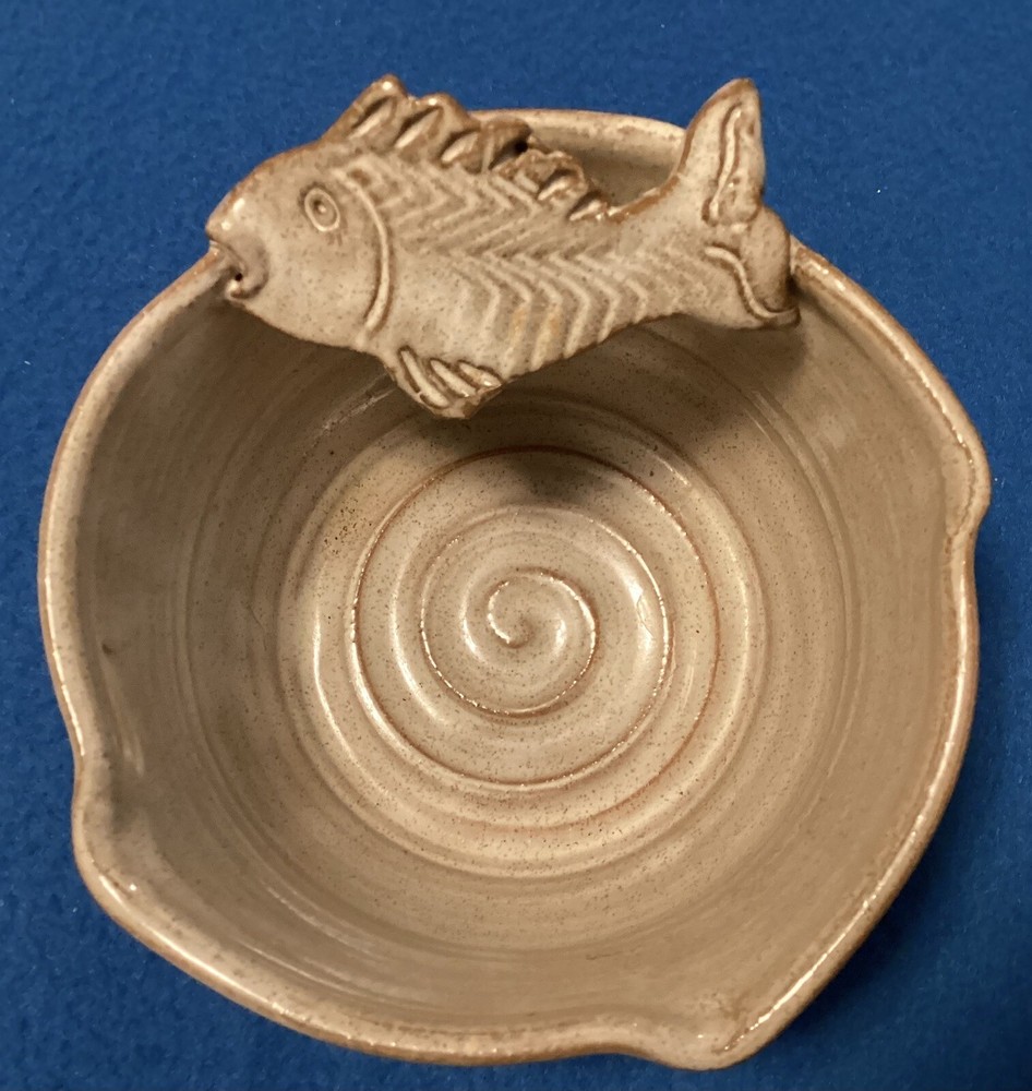 Pottery Fish Bowl Signed