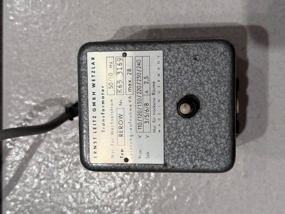 Antique Leitz Wetzlar Binocular Microscope with Case and Original Power Source,