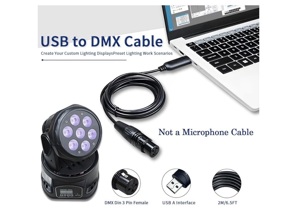 USB~DMX interface adapter cable w/chip support FT232RNL Freestyler/QLC+…