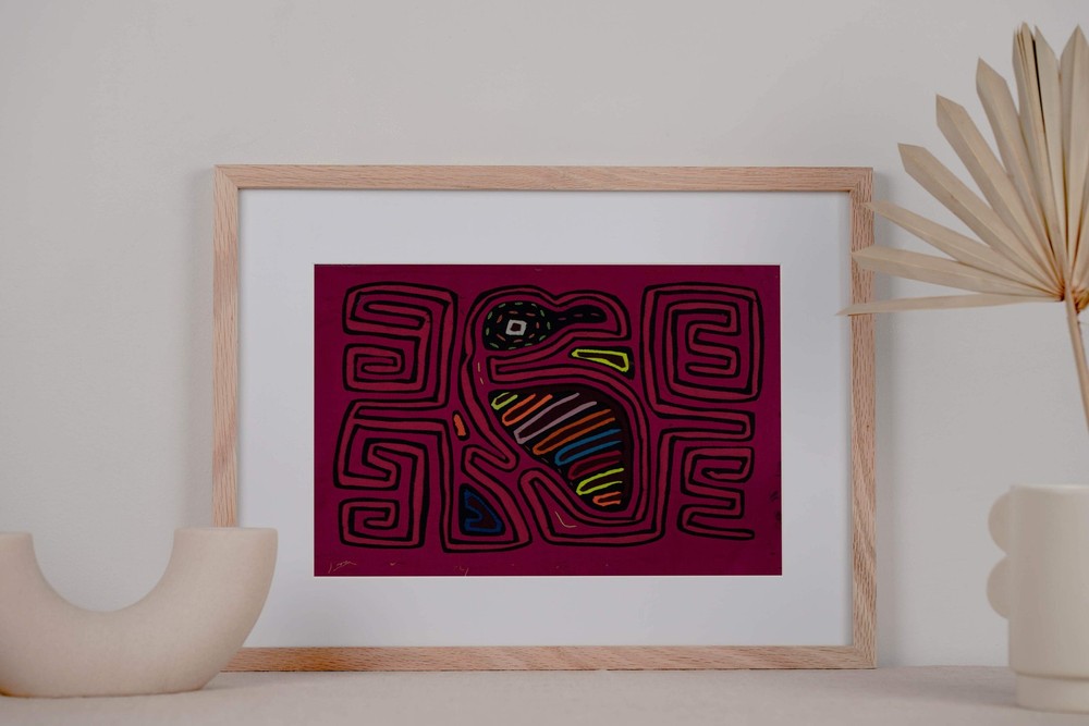 Traditional Pink Rainforest Bird Mola
