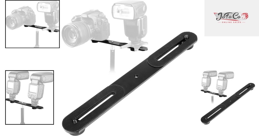Versatile 10.6'' Dual Camera Flash Bracket with Adjustable Length