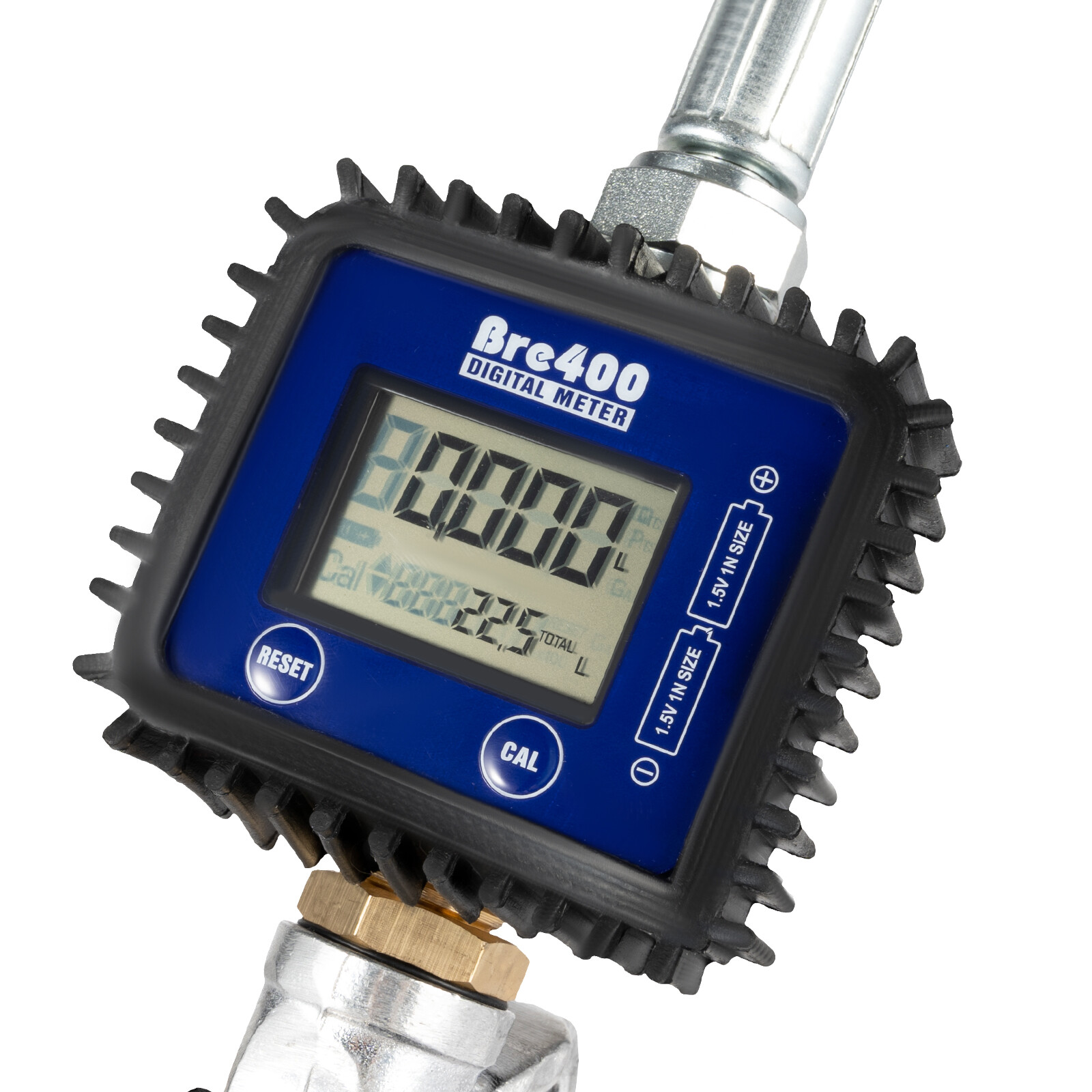 Oil Transfer Delivery Gun Pump Engine Oil Dispenser Nozzle w/ Digital Flow Meter