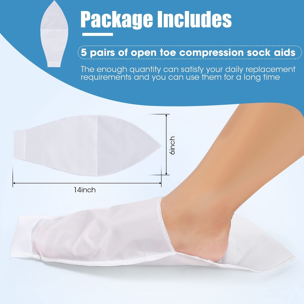 10 Pieces Easy Slide Open Toe Compression Sock Aid Slip Stocking Applicator...