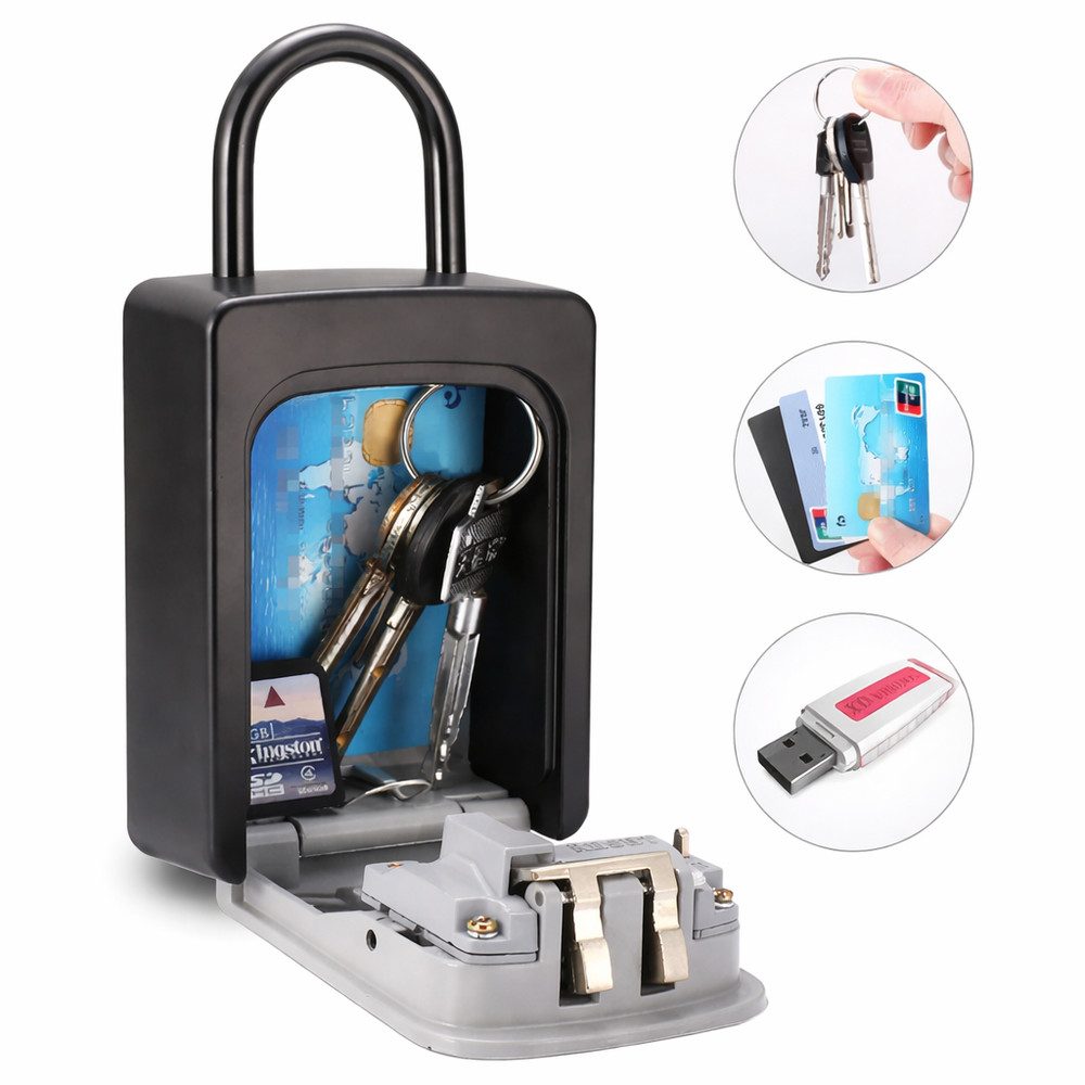 2 Pack Key Lock Box 4 Digit Combination Safe Wall Mount Outdoor Waterproof