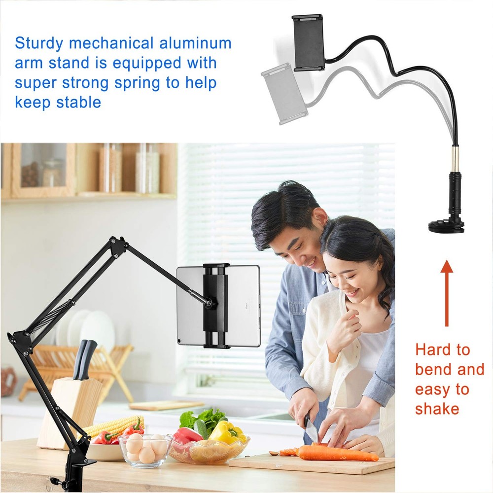 Tablet Stand Adjustable,Foldable for Bed,Aluminum Universal Flexible Holder
