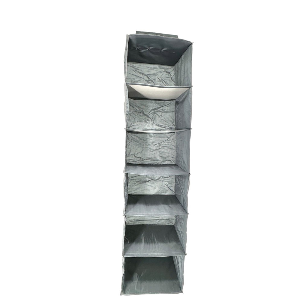 Hanging Closet Organizer Side Mesh Pockets Storage Gray Foldable & Collapsible