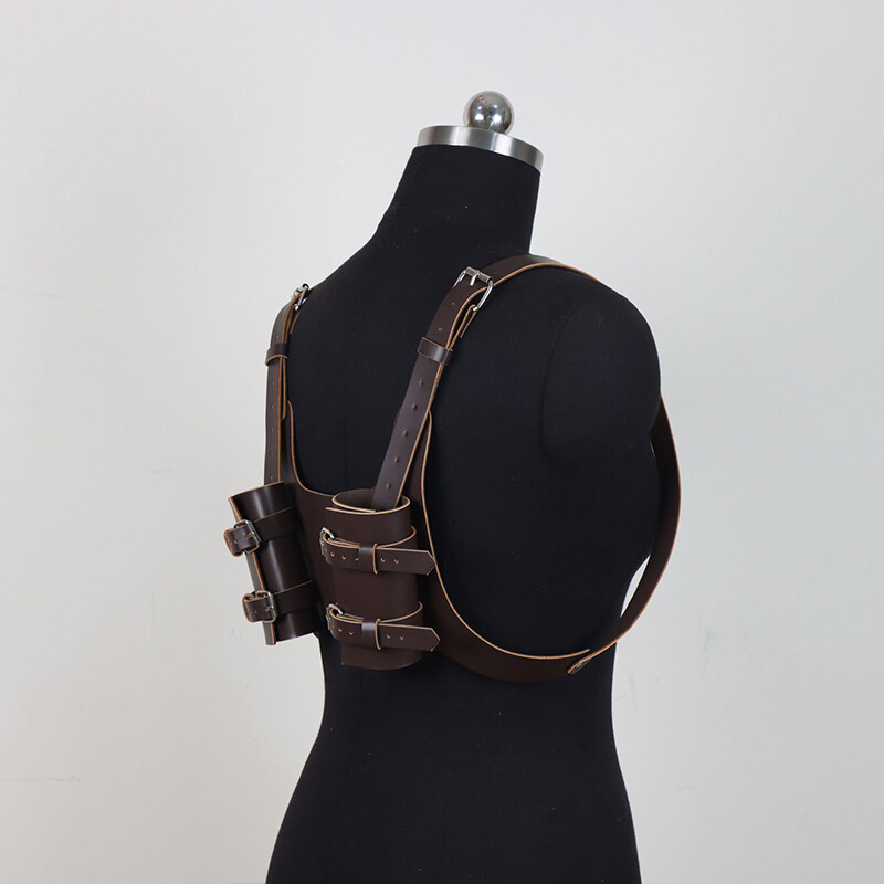 Medieval Double Sword Back Sheath Holder Scabbard Warrior Shoulder Strap