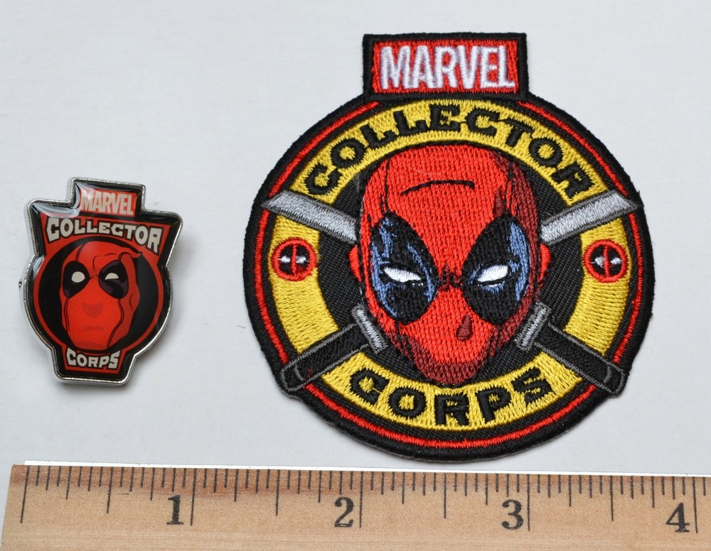 DEADPOOL ENAMEL PIN & FABRIC PATCH Set Marvel Collectors Corps Marvel Comics
