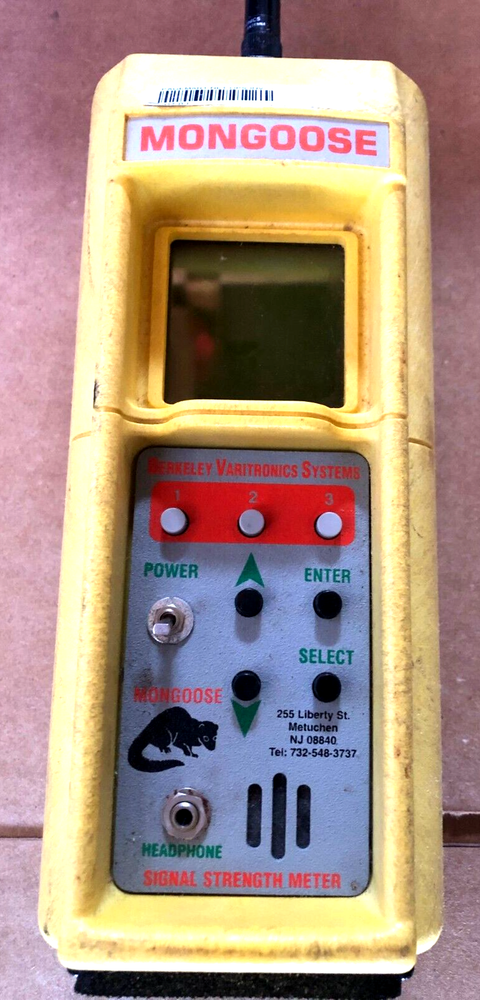 Berkeley Varitronics System Mongoose Signal Strength Meter w/Charger and Case
