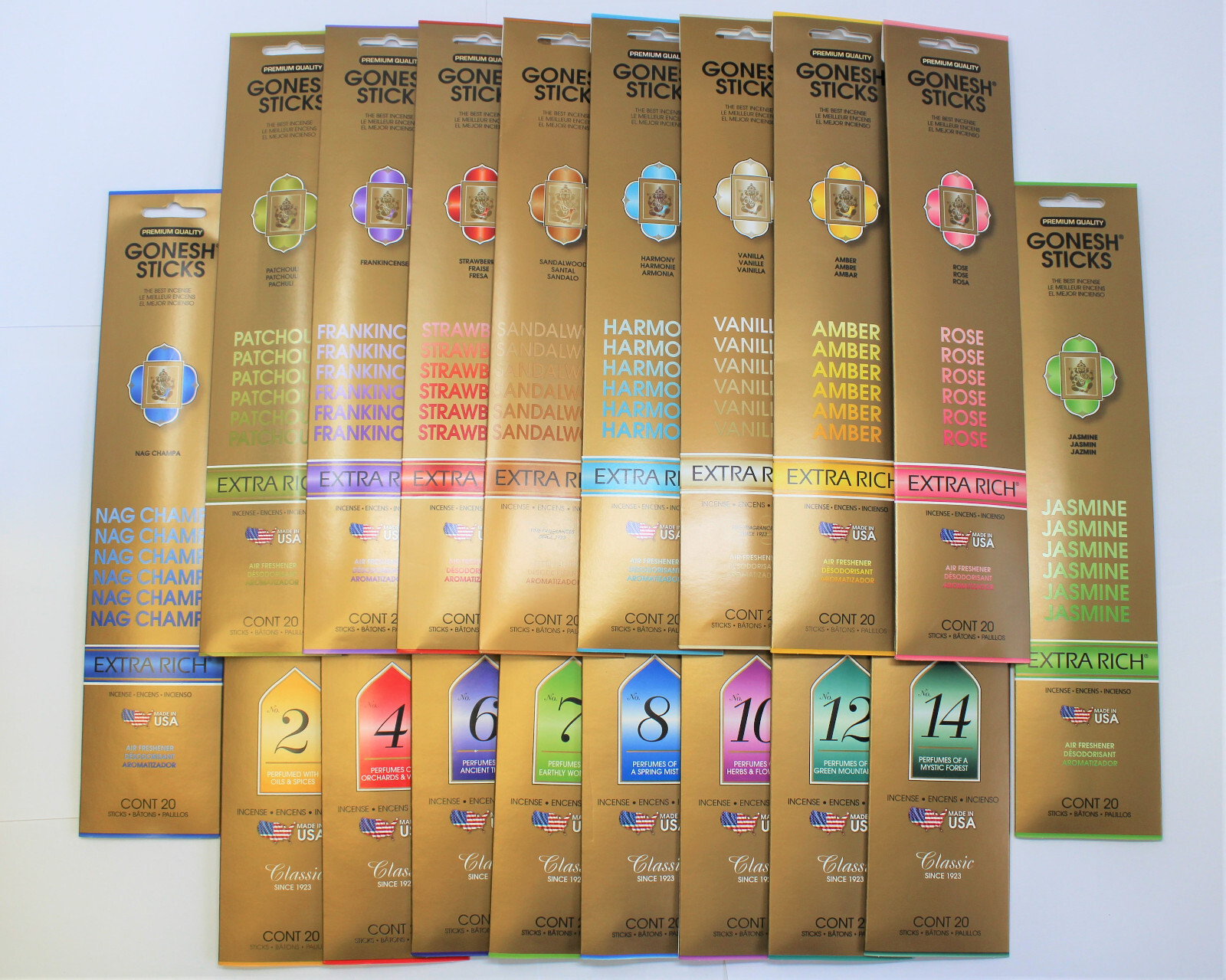 Gonesh Premium Incense Sticks 20 Pack: Choose Scent BUY 4 GET 4 FREE (8 IN CART)
