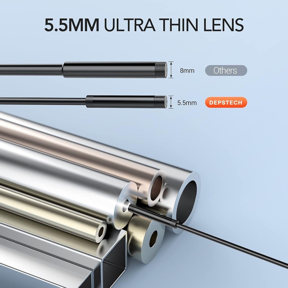 Advanced 5.5mm Borescope Camera with Lights & Photo Capture