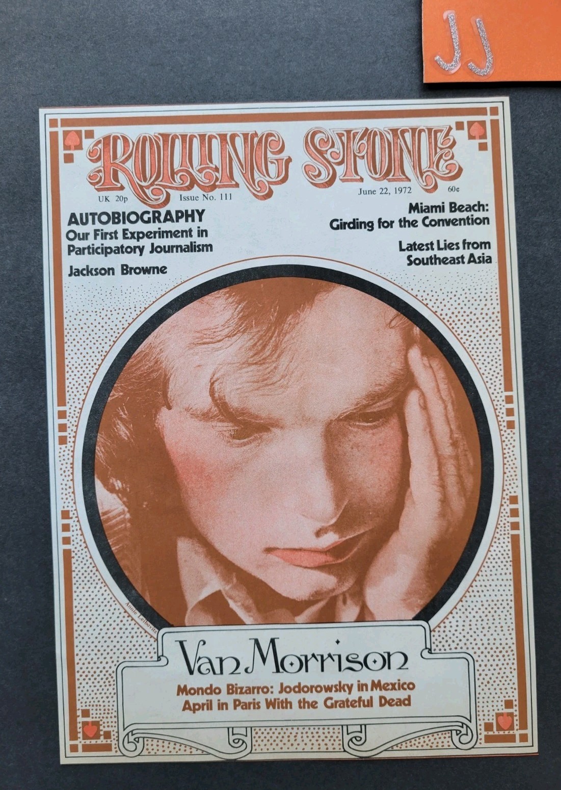 Van Morrison Rolling Stone Magazine Cover ONLY!!! 1972