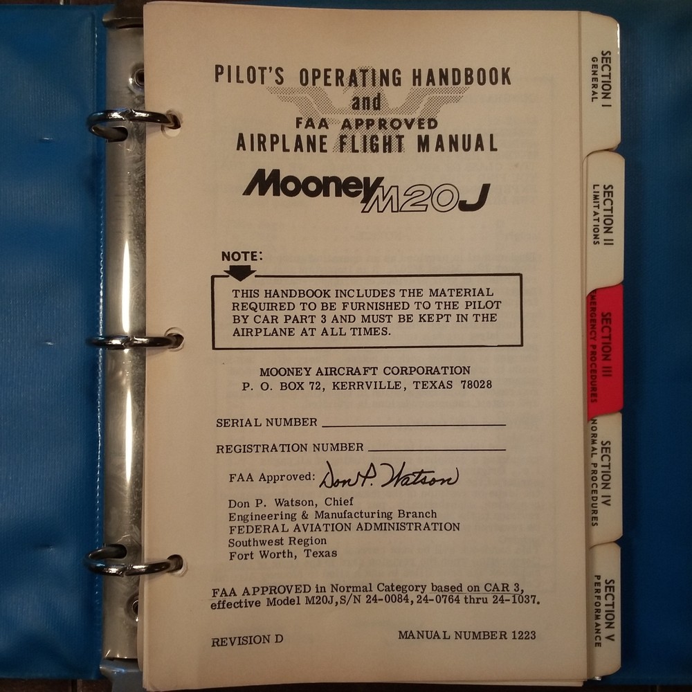 Mooney M20J Pilot's Operating Manual