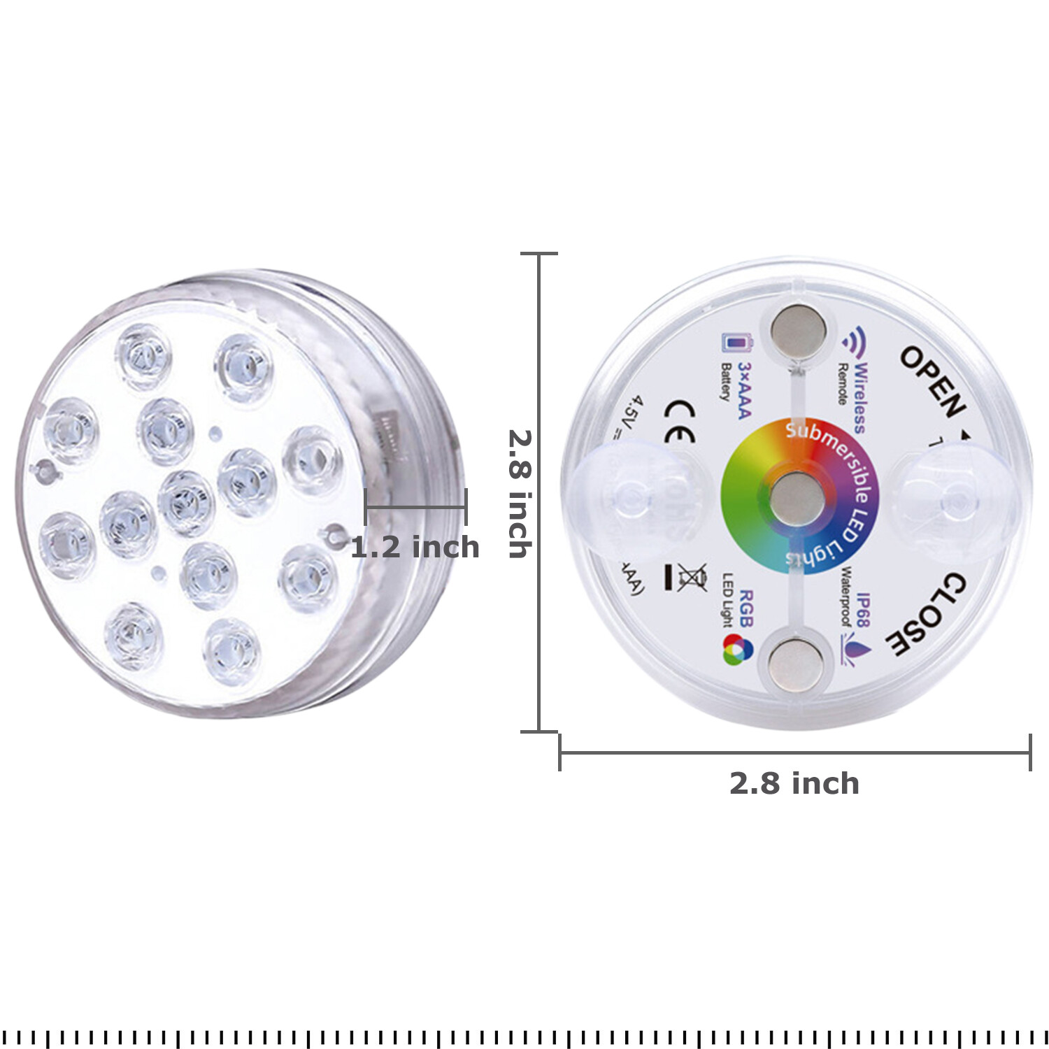 Waterproof Underwater Led Lights w/Remote for Swimming Pool Fountain Hot tube