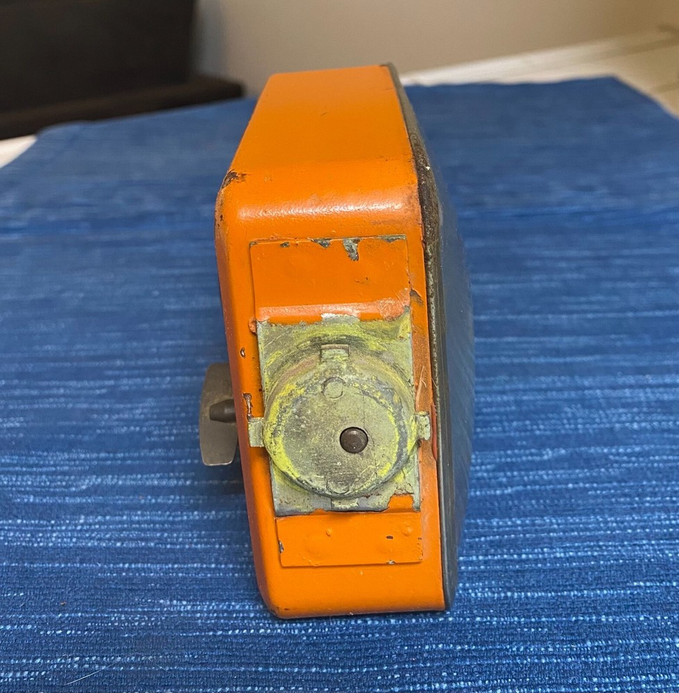 Vintage Mid-Century Orange Keck Mechanical Wind Automatic Timer Clock 13B