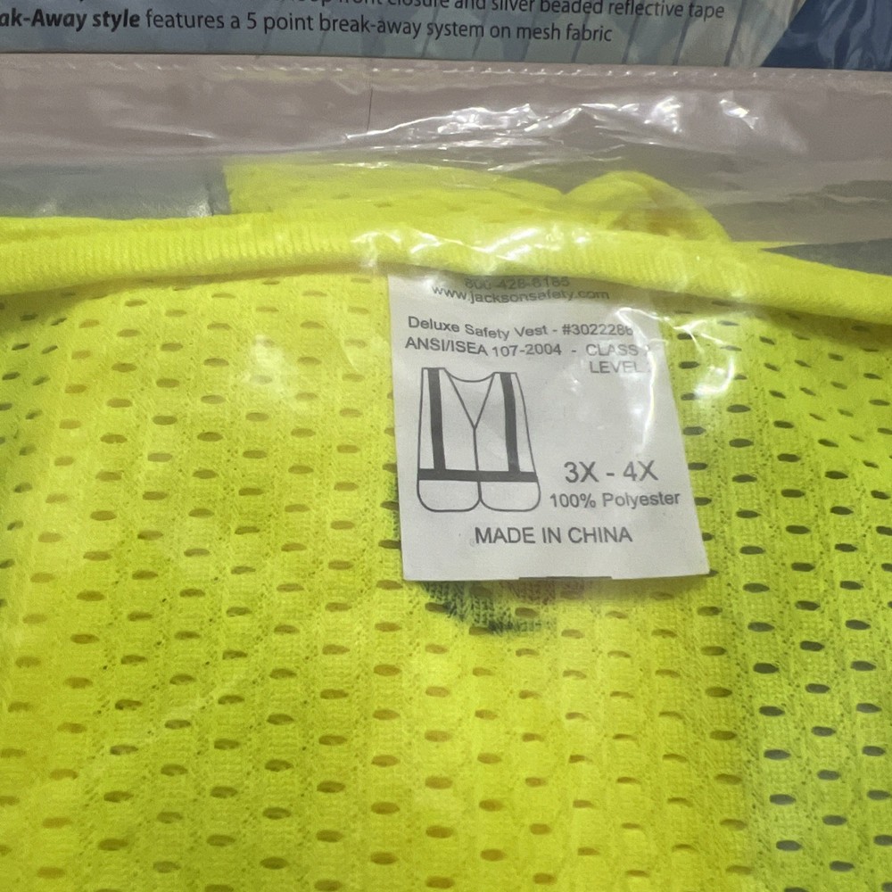 Ansi Class 2 Safety Vest 3X-4X