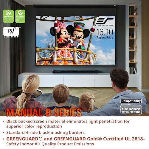 Manual B, 80-INCH Manual Pull Down 80 INCH Projector Screen White Case 16:9