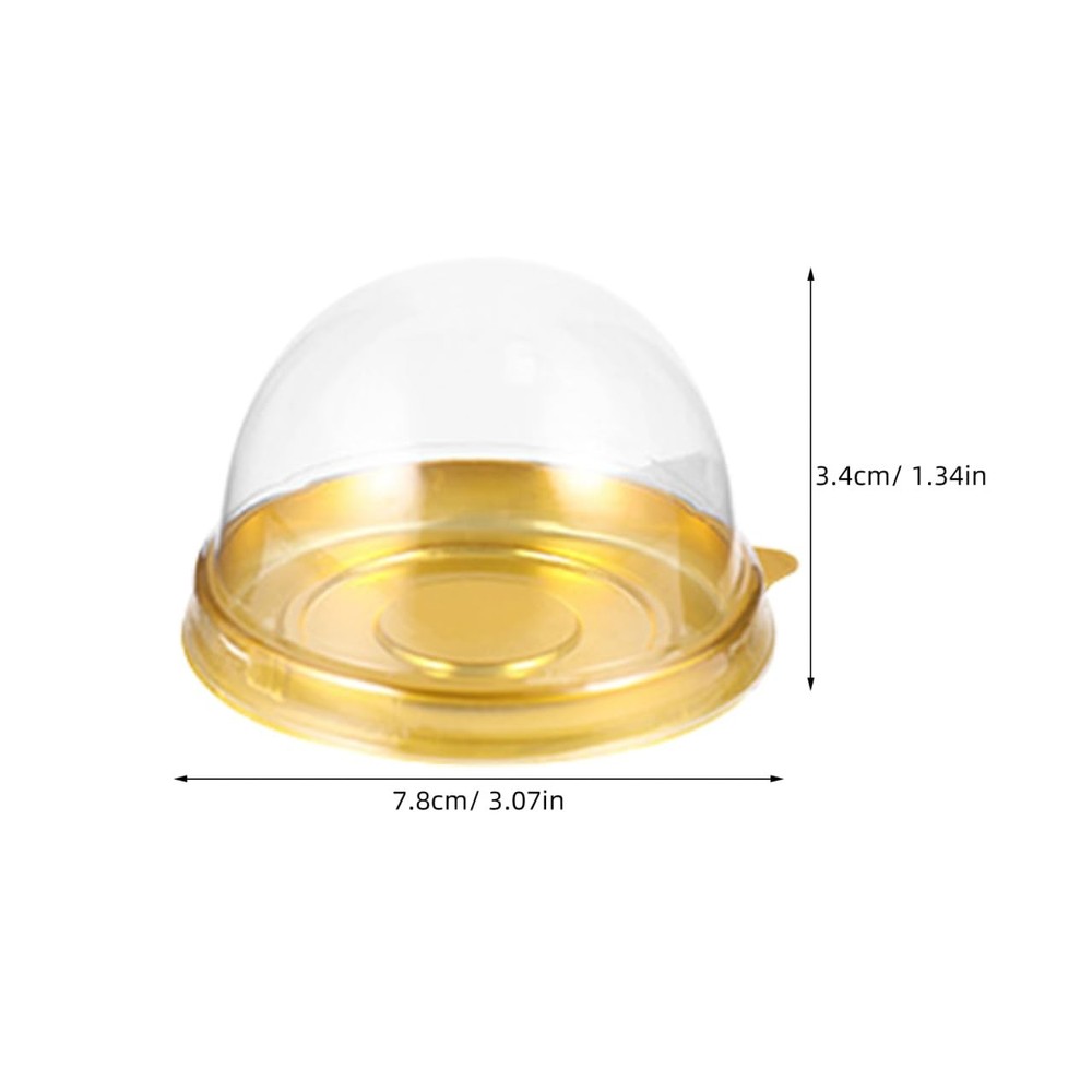 DOITOOL Clear Plastic Mini Cake Box 100 Pack Square Mini Cupcake Containers M...