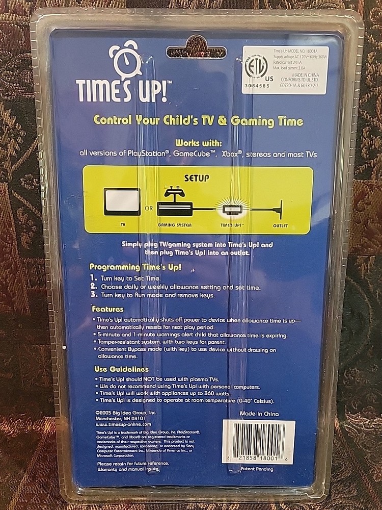 NEW Times Up Automatic TV Video Game Control Timer