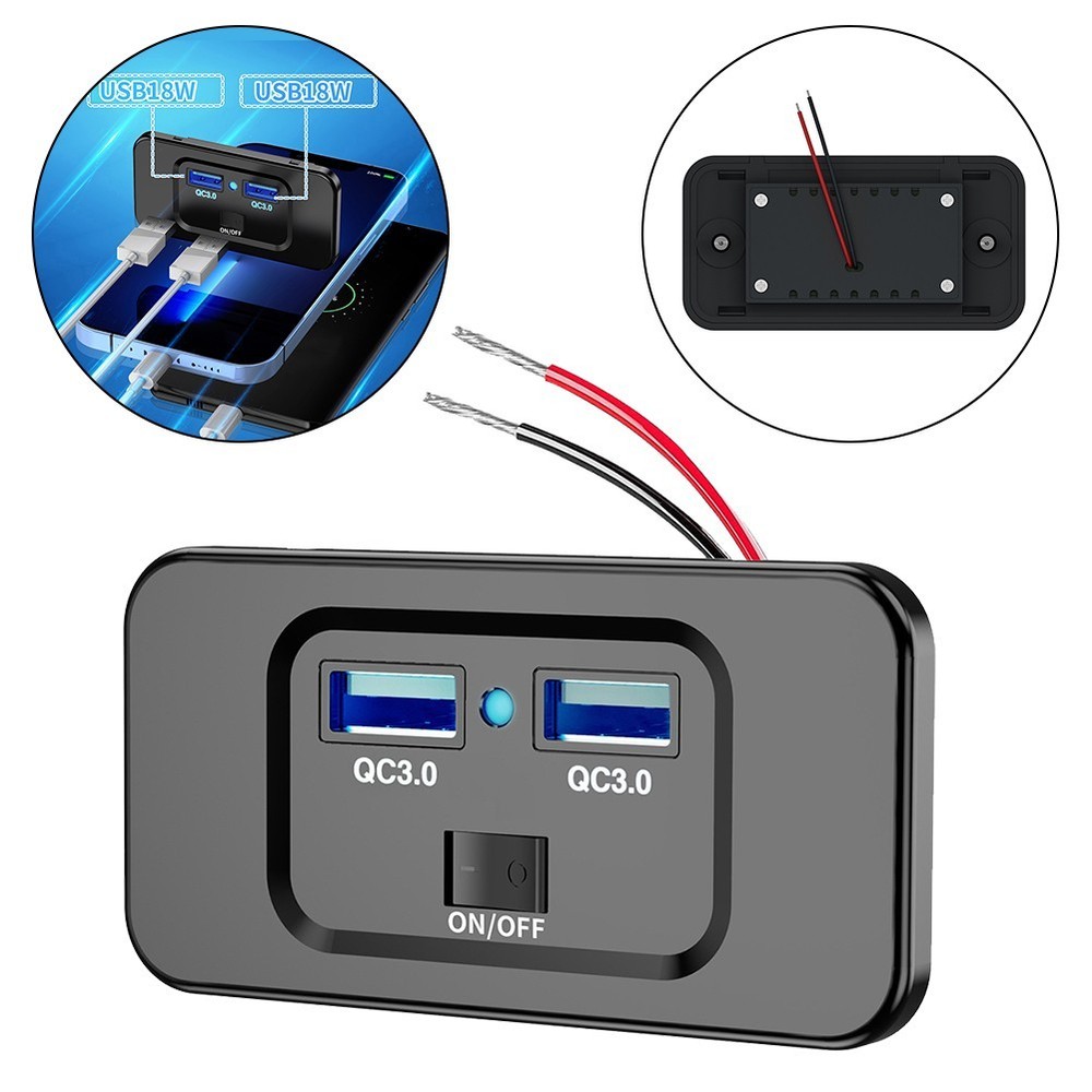 Versatile Performance Quick Charge 3 0 Dual USB Car Fast Charger Panel Outlet
