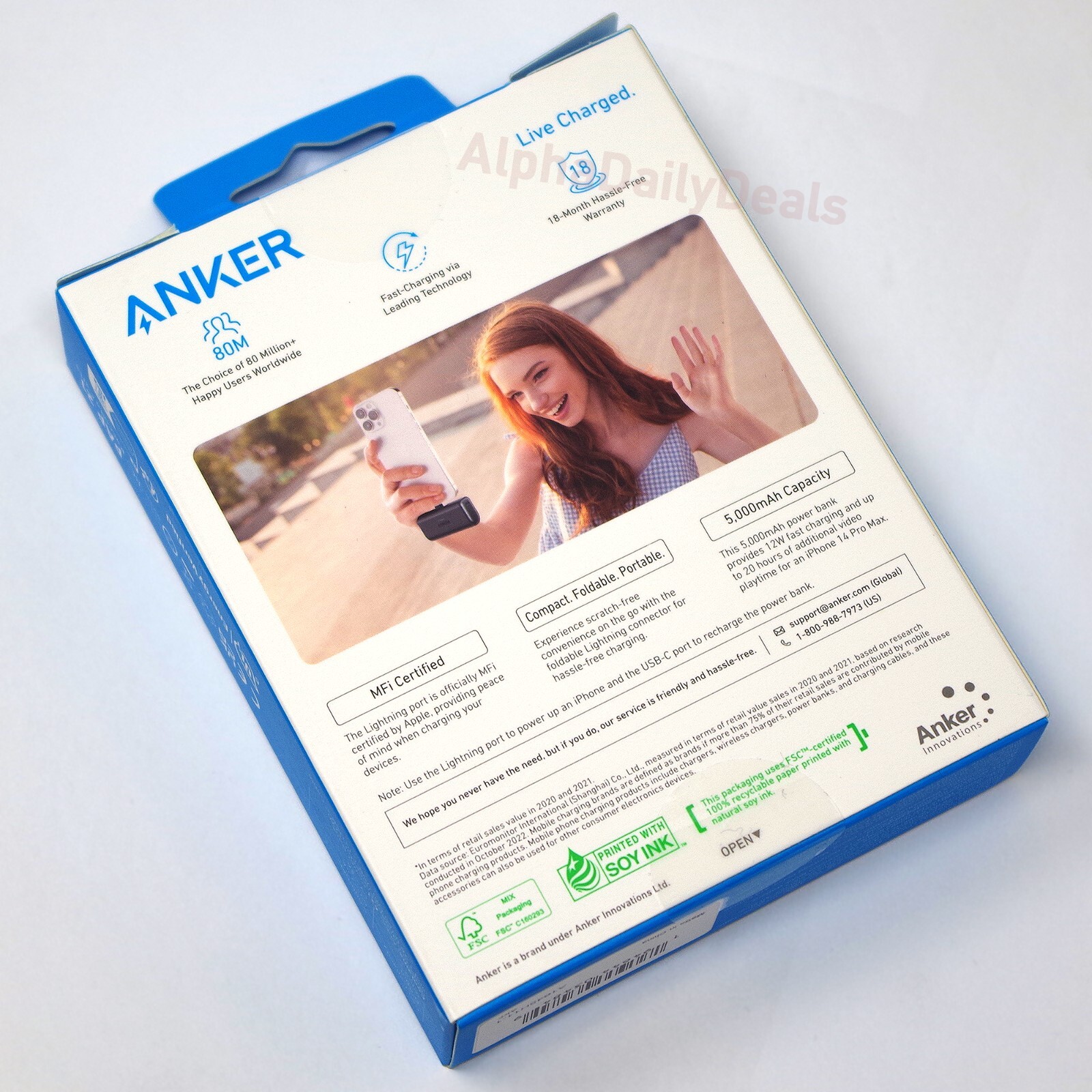 Anker Nano Power Bank 5000mAh iPhone Portable Battery Charger MFi Certified