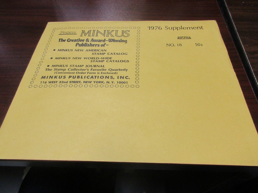 "MINKUS" 1976 SUPPLEMENT AUSTRIA  #18  W/FREE SHIPPING!!!