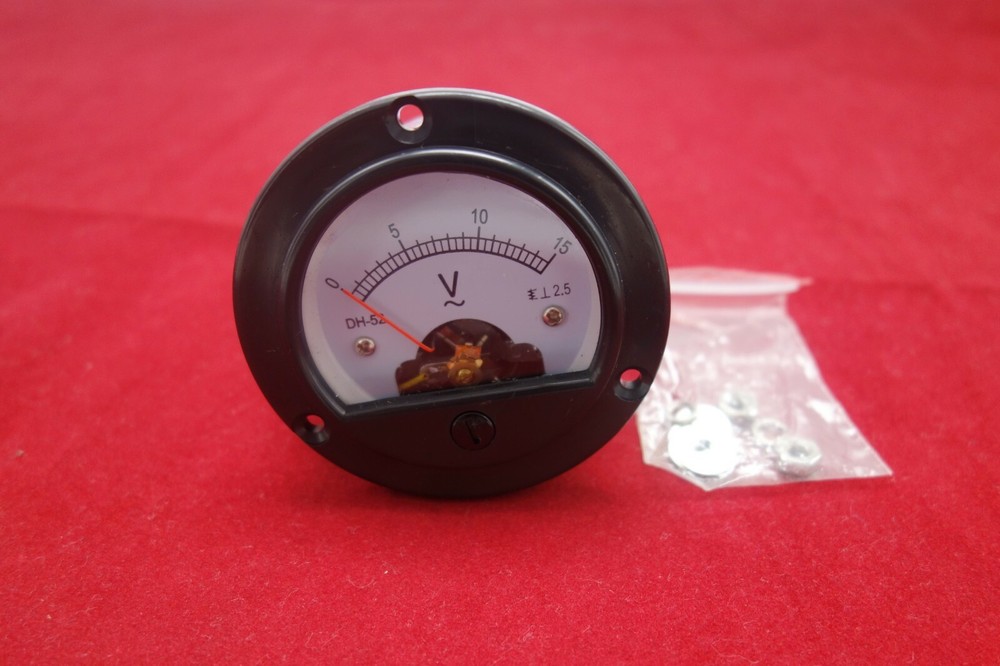 AC 0-15V Round Analog Voltmeter Voltage Panel Meter Dia. 66.4mm DH52