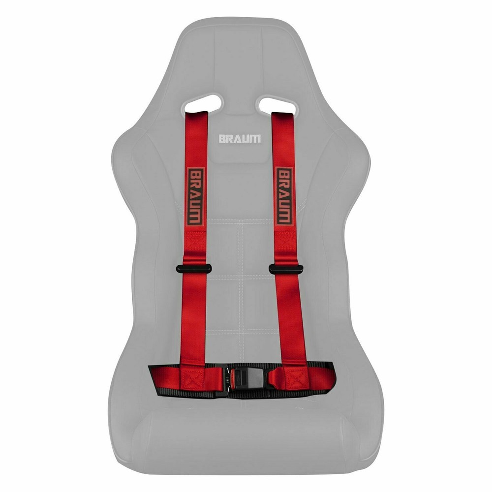 BRAUM Racing 4 Point 2" Strap Racing Single Harness - Red- New