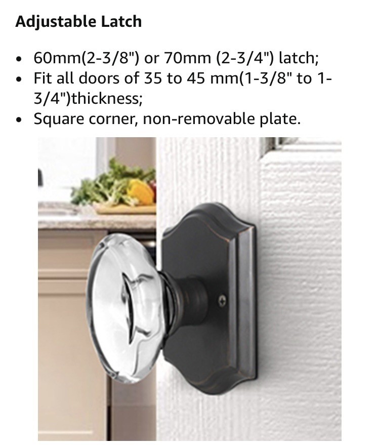 Probrico Crystal Door Knobs Keyless for Closet & Hallway