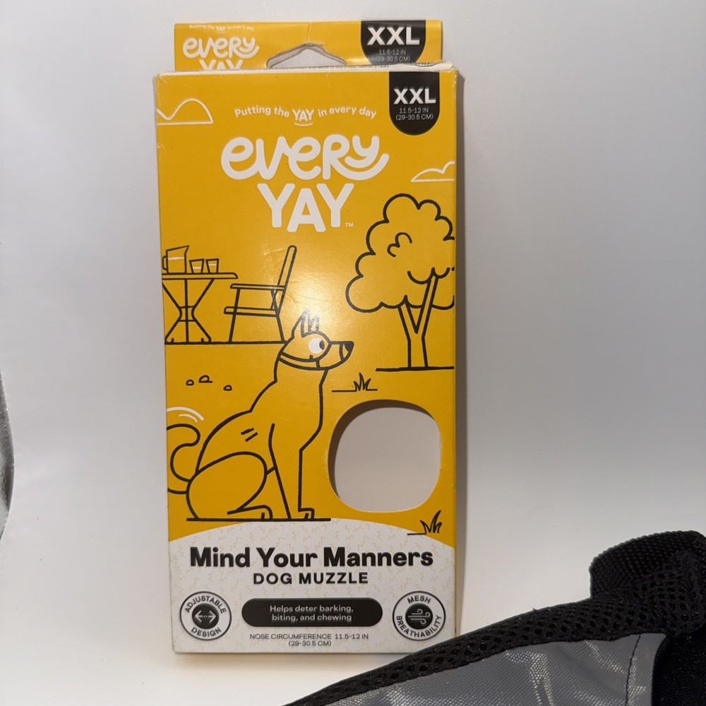 Every Yay XXL Dog Adjustable Nylon Muzzle with Mesh Breathability